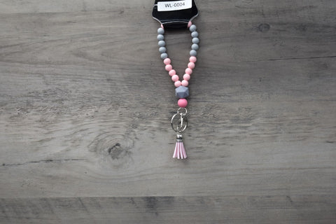 Pinks and grays with tassel